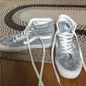 Vans gray furry high tops